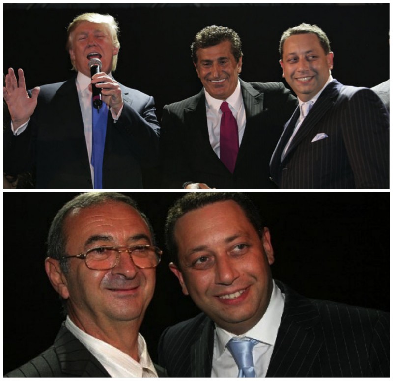 Trump, Arif i Sater na promociji izgradnje Soho hotela 2007.(fotografija gore), Tamir Sapir i  Felix Sater na promociji izgradnje Soho hotela 2007.(fotografija dole)